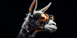 © Andres Mejia - Cyberpunk llama wearing futuristic glasses in the dark