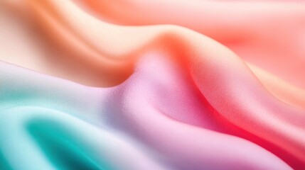 Poster - Colorful silk fabric swirls together, forming soft hues and inviting designs ideal for artistic projects