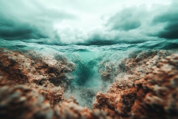 Wall Mural - Abstract Surreal Coastline with Rock Formations
