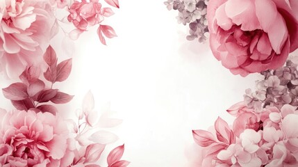 Wall Mural - Bunch of flowers on white background