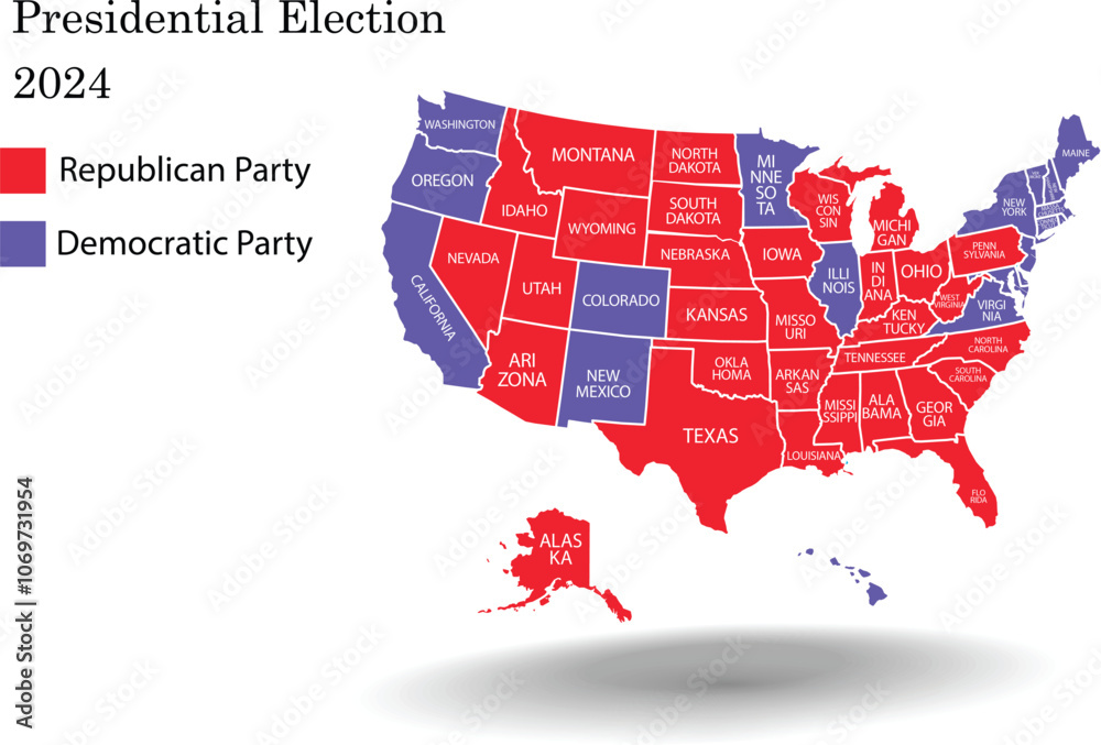 United States Presidential Election 2024 Election Result Map Statistic
