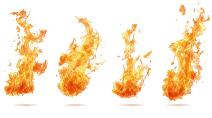 Poster - Colorful Fire Clipart Flames on Transparent Background Generative AI