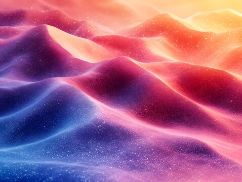 Bright gradient background with colorful grains. It represents a mix of energy, movement, fun and liveliness with the grain of old computer graphics or noisy TV. It has a retro or futuristic feel.