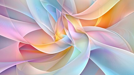 Poster - Abstract Swirl in Soft Pastel Tones and Light Effects
