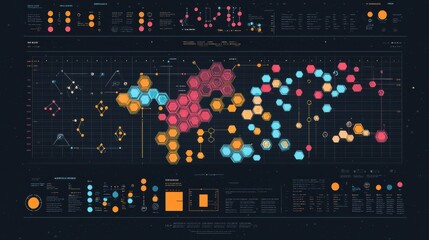 Poster - Colorful Data Visualization with Hexagonal Patterns