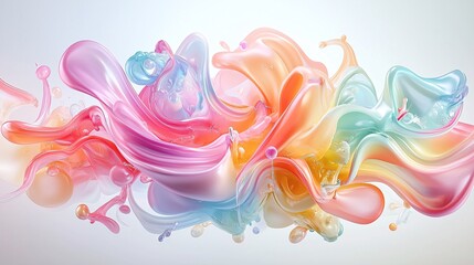 Poster - a surreal dreamscape where ai-generated art pieces come to life, dancing in the air, vibrant colors,