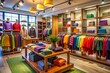 © Евгений Порохин - A brightly lit clothing store with a variety of colorful clothing on display
