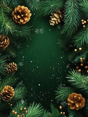 Wall Mural - festive green holiday background with christmas theme