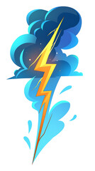 Poster - simple lightning cartoon style elements