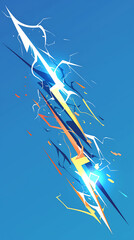 Poster - simple lightning cartoon style elements