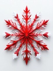 Sticker - White background with red snowflake