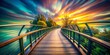 © Arnada - Surreal Perspective of a Footbridge Journey: A Dreamlike Descent on a Curved Path with Smooth Camera Movement Capturing the Essence of Adventure and Exploration