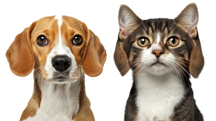 Poster - Portraits of Dogs and Cats Looking Directly at the Camera Generative AI