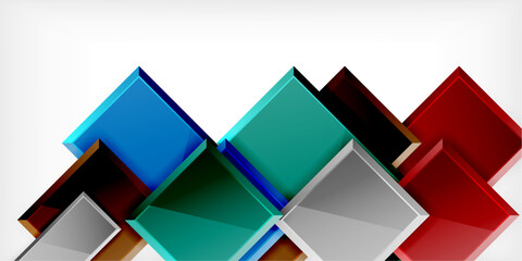 Poster - Square shape color abstract geometry. Vector Illustration For Wallpaper, Banner, Background, Card, Book Illustration, landing page
