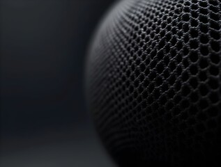 metal mesh of speaker grill texture, Close-up macro photograph of a black honeycomb speaker grill textured surface dark background