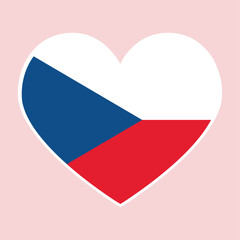 Wall Mural - czech heart flag. Love symbol. Vector illustration
