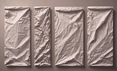 Poster - Four pieces of paper with a crumpled look