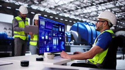 Poster - Man Working In Power Plant Electricity