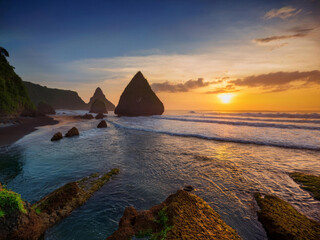 Wall Mural - sunset on the beach