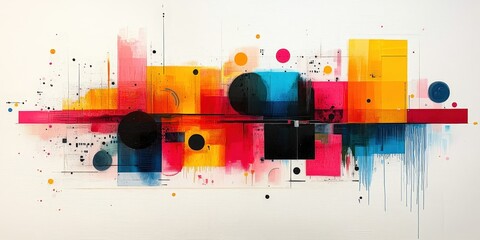 Poster - Vibrant Abstract Contemporary Art Collage
