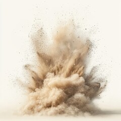 Poster - Create an engaging illustration of a soft yellow sand cloud explosion for stunning visual impact