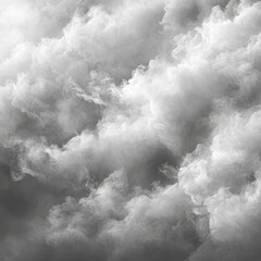 Poster - Explore the elegance of a puffy smoke cloud in soft grayscale isolation