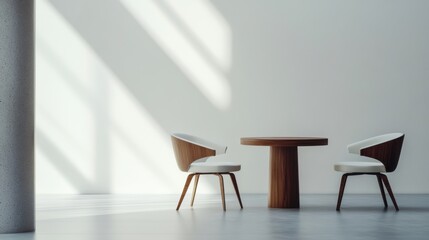 Poster - The meeting room is designed to be suitable and convenient for working in the office. There are tables and chairs in a wide area without people.