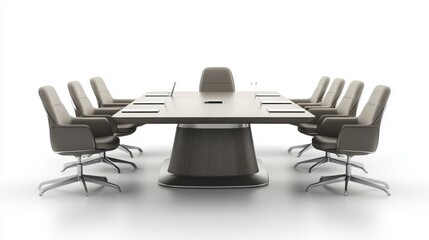 Poster - The meeting room is designed to be suitable and convenient for working in the office. There are tables and chairs in a wide area without people.