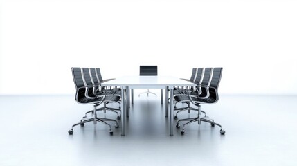Poster - The meeting room is designed to be suitable and convenient for working in the office. There are tables and chairs in a wide area without people.