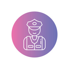 Wall Mural - Security Guard vector icon stock illustration