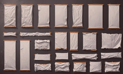 Poster - Collection of torn paper with a variety of sizes and shapes