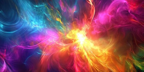 Leinwandbilder - Lively and colorful abstract background featuring psychedelic rays, creating an energetic and dynamic visual effect that captivates the viewers attention.