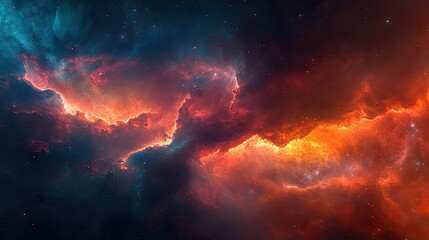 Wall Mural - panoramic fantasy photography capturing the vibrant beauty of nebulae and galaxies in space. ideal f