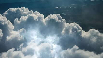 Wall Mural - aerial view dark clouds and thunderstorm