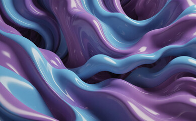 Poster - purple and blue wave