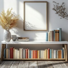 Wall Mural - Bookshelf Mockup.