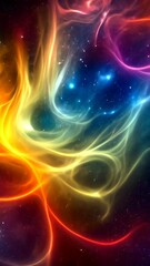 Wall Mural - Colorful cosmic swirl with bright stars in space