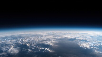 Poster - Cinematic view of earth with clouds from space