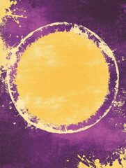 Wall Mural - Bold purple and yellow abstract design with a central circle, giving a striking, grunge feel. Perfect for artistic, energetic projects needing a pop of colour.