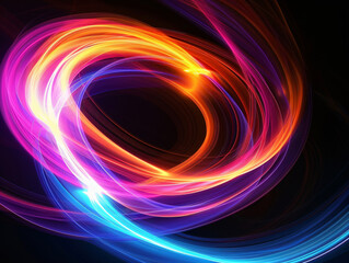 Poster - A vibrant swirl of bright colors creating a dynamic abstract pattern, emphasizing movement and energy through light for graphic resources.