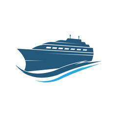 Wall Mural - cruise ship Logo Template vector icon