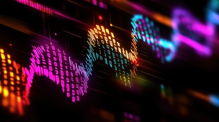 Fototapete - Explore vibrant data visualizations in modern technology