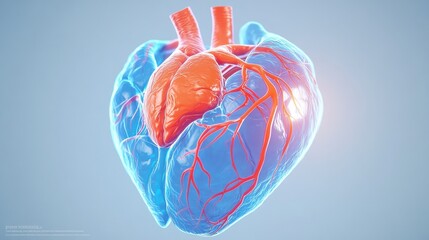 Poster - Explore the intricate structure of a human heart model in 3d visualization