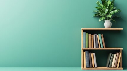 Fototapete - Decorate your space with stylish bookshelves and greenery