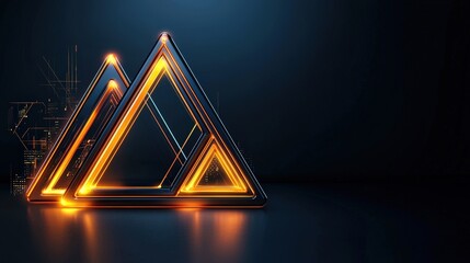 Wall Mural - a triangle is lit up in the dark