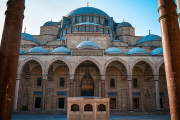 Wall Mural - Suleymaniye Mosque. Suleymaniye Mosque is an Ottoman mosque located on the Third Hill in Istanbul, Turkey. Magnificent mosque.