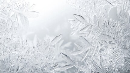 Poster - Intricate frost patterns create a beautiful winter wonderland scene, showcasing nature's artistry in delicate ice formations.