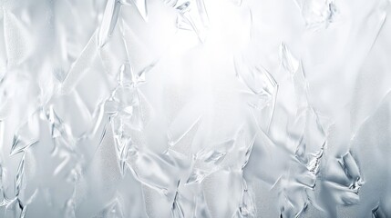 Poster - A frosty close-up of textured ice, showcasing intricate crystalline patterns and a cool, ethereal atmosphere.