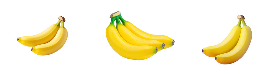 Aufkleber - On a transparent background, two ripe yellow bananas can be seen
