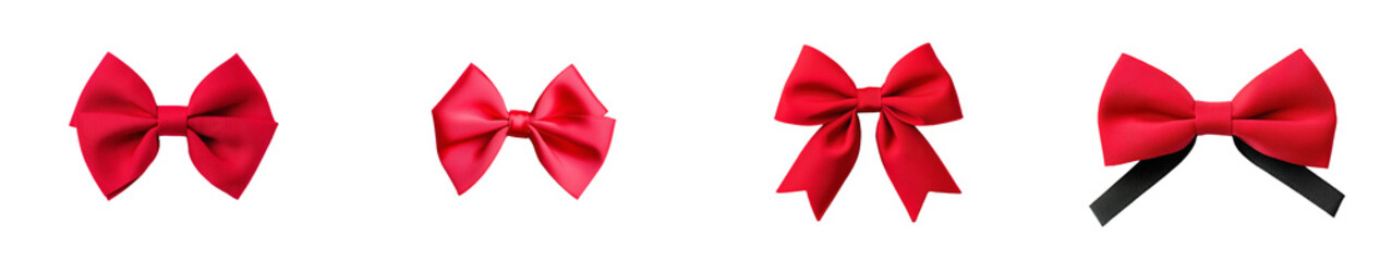Aufkleber - Isolated red bow on transparent or white background, png